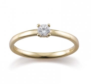 Gerstner Verlobungsring 585 Gelbgold mit 0,15 ct Brillant